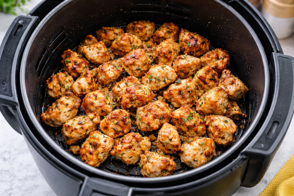 Air Fryer Lemon Garlic Chicken Bites